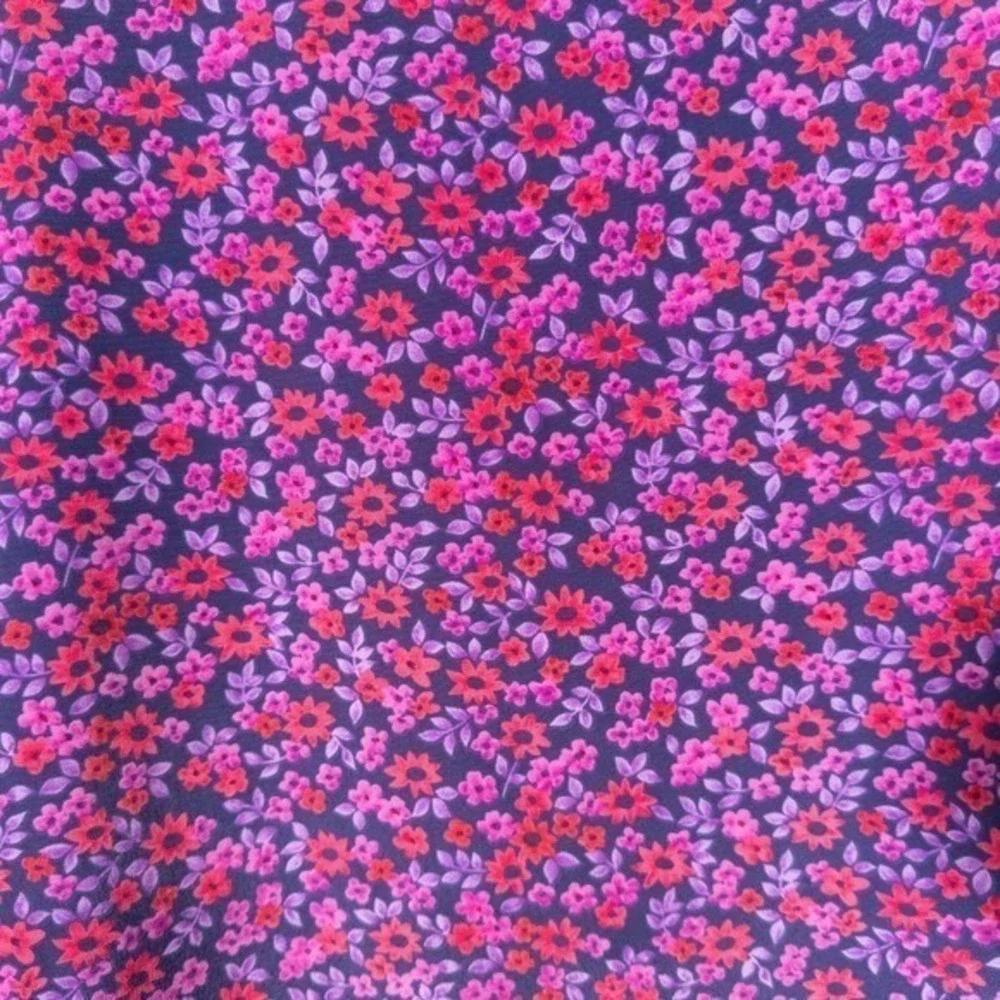 Vintage Bonnie Jean Dress Girls 12 Purple Pink Floral Print Sleeveless‎ Midi